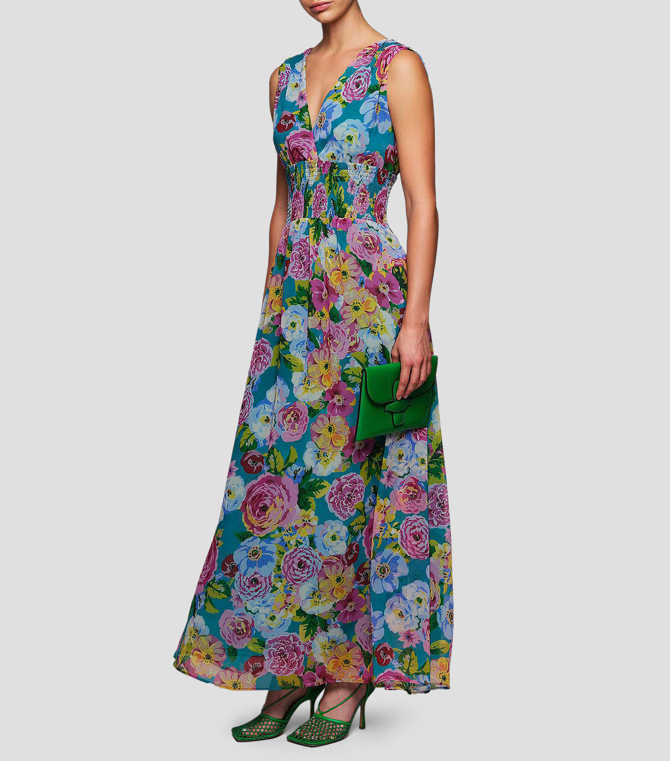 Vestido largo estampado Mujer